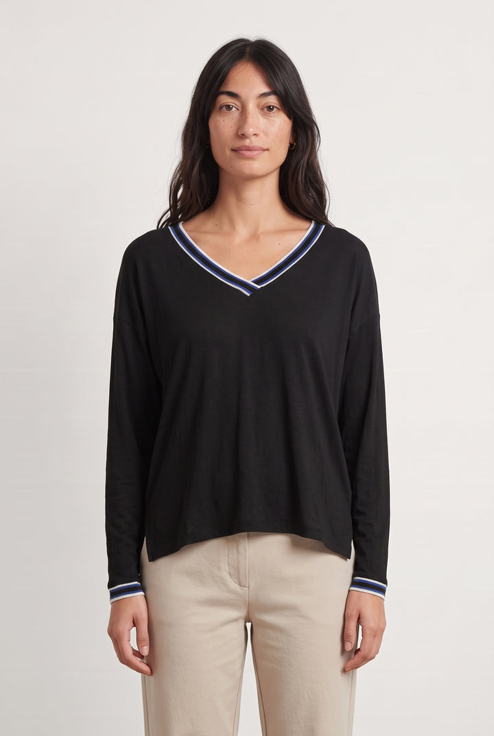Tee-Shirt À Manches Longues Noir - Taille S/36 de la marque IKKS | PARAD98594 - Vendu par Paradigme - Image 1