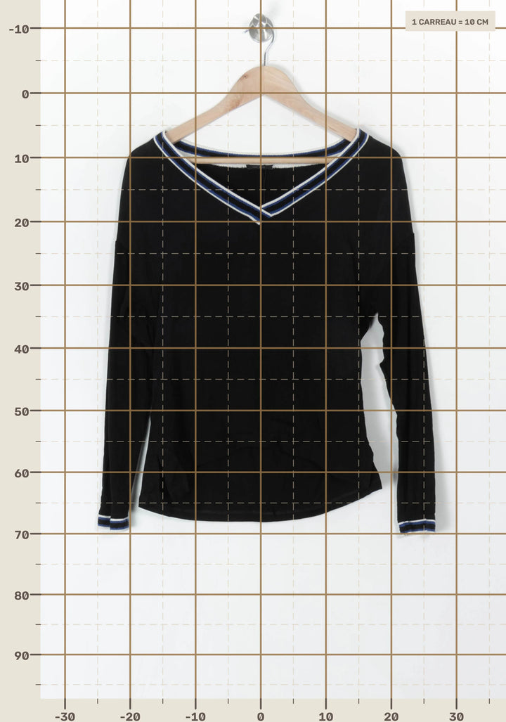 Tee-Shirt À Manches Longues Noir - Taille S/36 de la marque IKKS | PARAD98594 - Vendu par Paradigme - Image 4