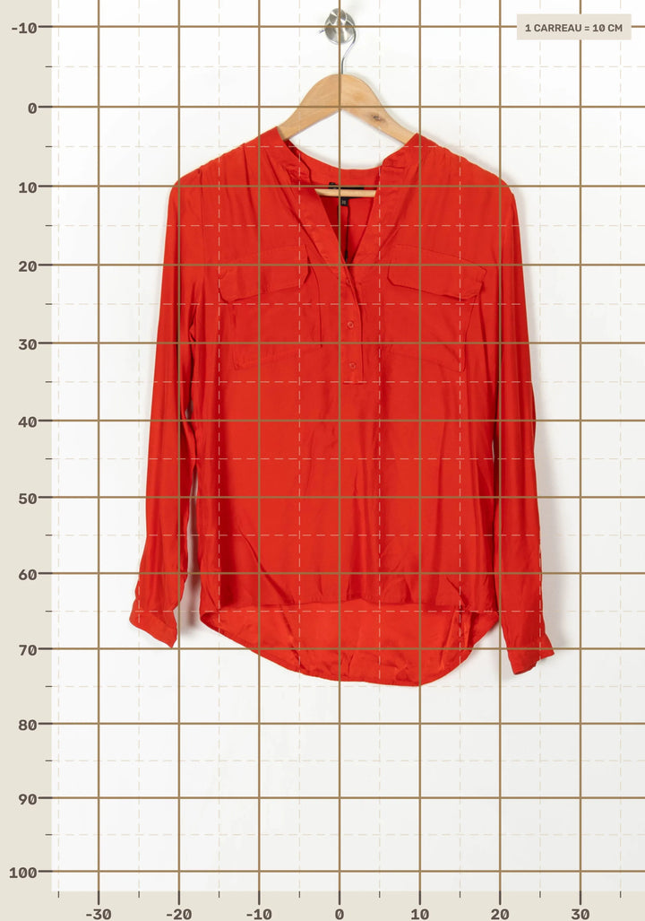 Blouse Rouge - Taille M/38 de la marque Caroll | PARAD98595 - Vendu par Paradigme - Image 4