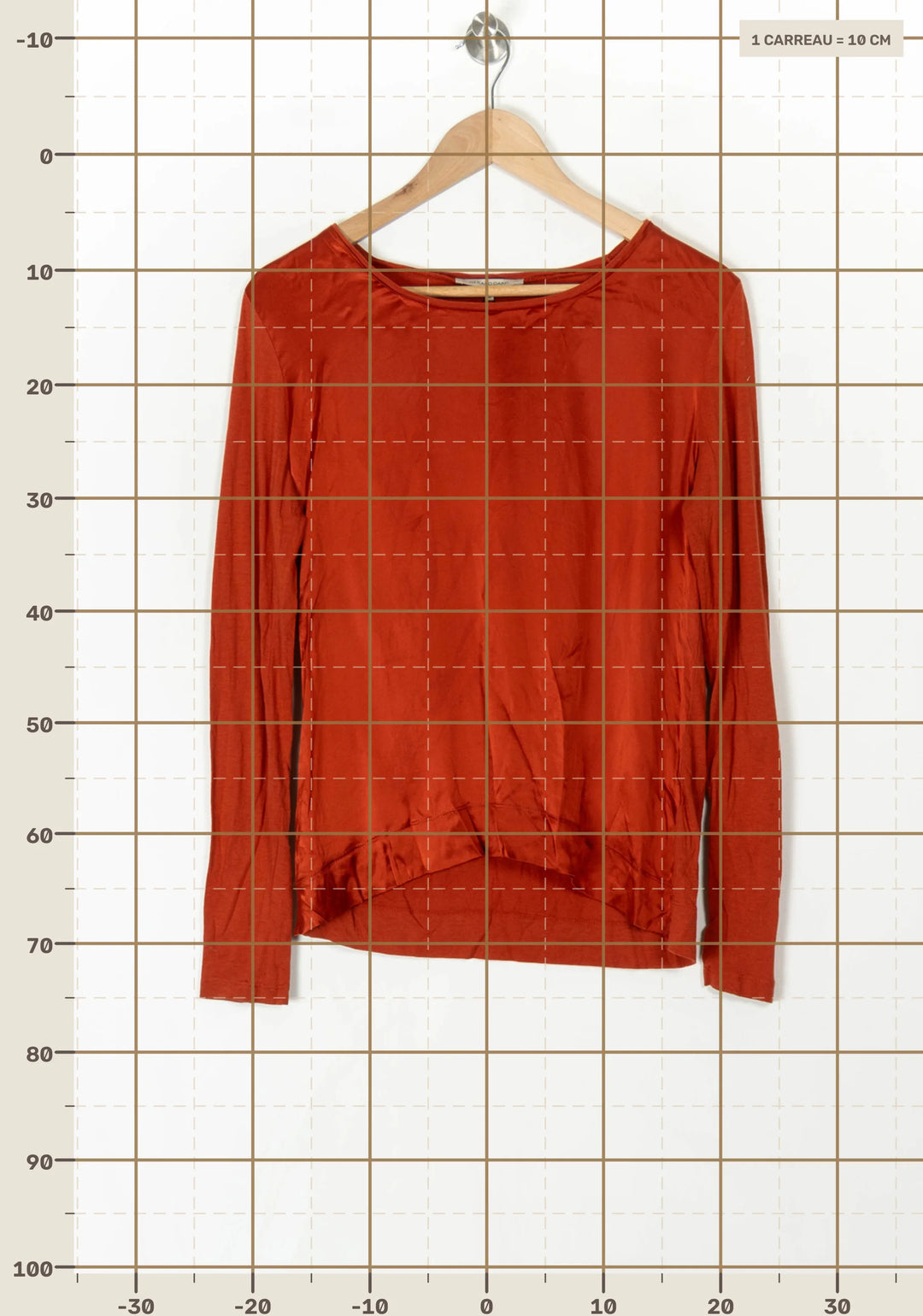Tee-Shirt Manches Longues Rouge Brique - Taille L/40 de la marque Gerard Darel | PARAD98596 - Vendu par Paradigme - Image 4
