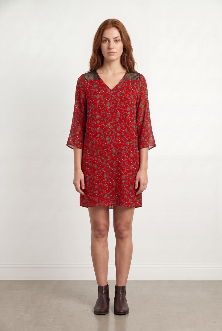 Robe Courte Rouge - Taille S/36 de la marque IKKS | PARAD98599 - Vendu par Paradigme - Image 1