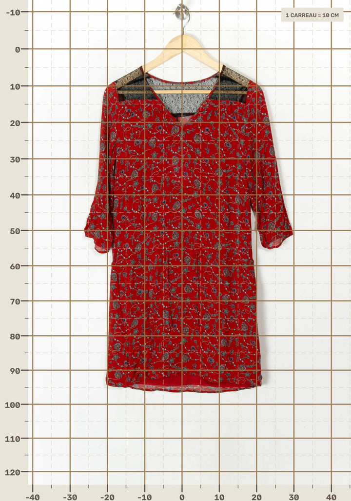 Robe Courte Rouge - Taille S/36 de la marque IKKS | PARAD98599 - Vendu par Paradigme - Image 4
