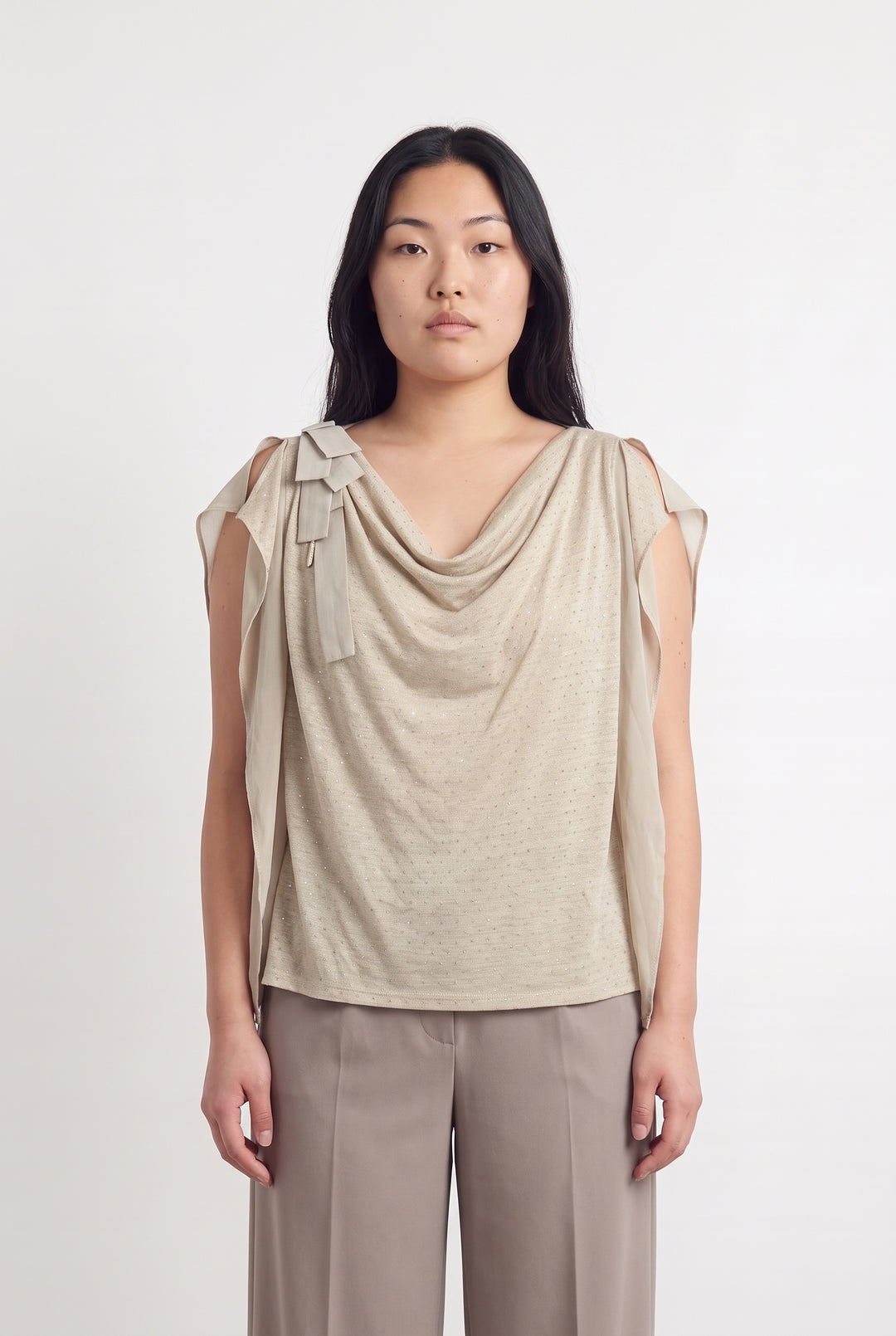 Blouse À Col Bénitier Beige - Taille XL/42 de la marque Liu Jo | PARAD98686 - Vendu par Paradigme - Image 1