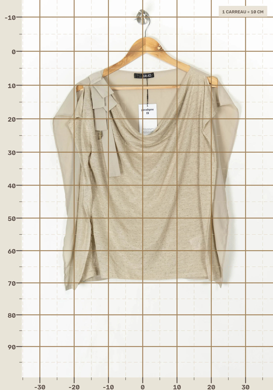 Blouse À Col Bénitier Beige - Taille XL/42 de la marque Liu Jo | PARAD98686 - Vendu par Paradigme - Image 4