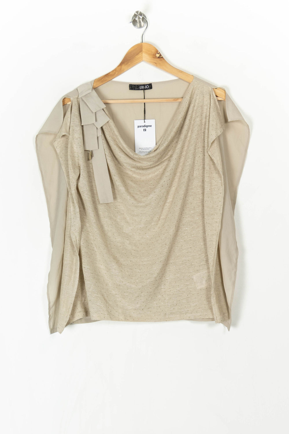 Blouse À Col Bénitier Beige - Taille XL/42 de la marque Liu Jo | PARAD98686 - Vendu par Paradigme - Image 2