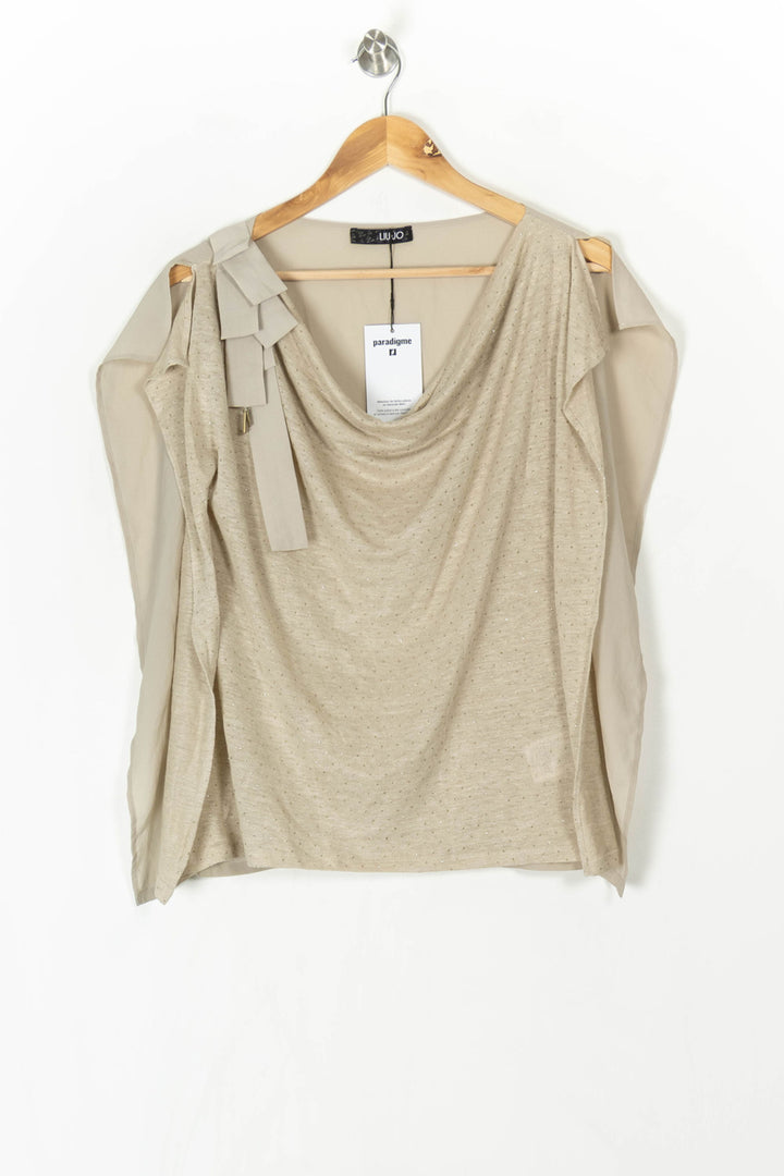 Blouse À Col Bénitier Beige - Taille XL/42 de la marque Liu Jo | PARAD98686 - Vendu par Paradigme - Image 2