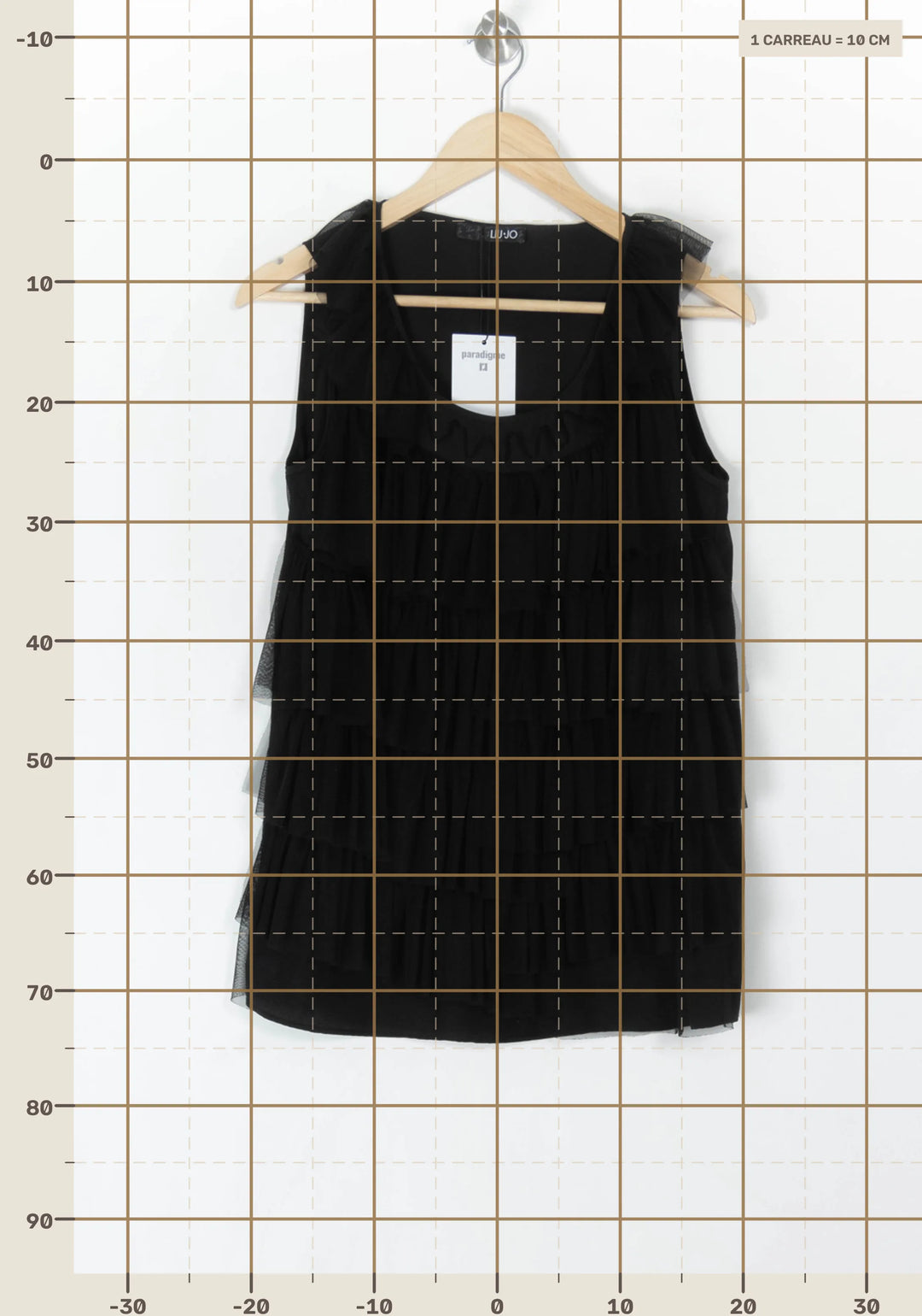 Blouse Sans Manches À Volants Noire - Taille XXXL/46 de la marque Liu Jo | PARAD98687 - Vendu par Paradigme - Image 4