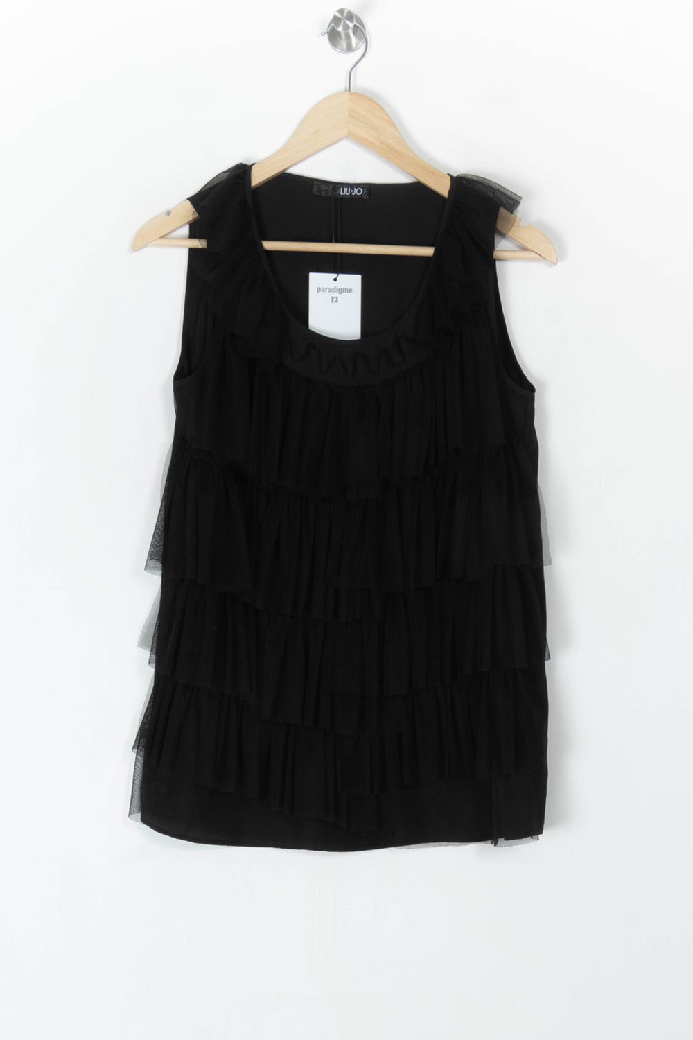 Blouse Sans Manches À Volants Noire - Taille XXXL/46 de la marque Liu Jo | PARAD98687 - Vendu par Paradigme - Image 2