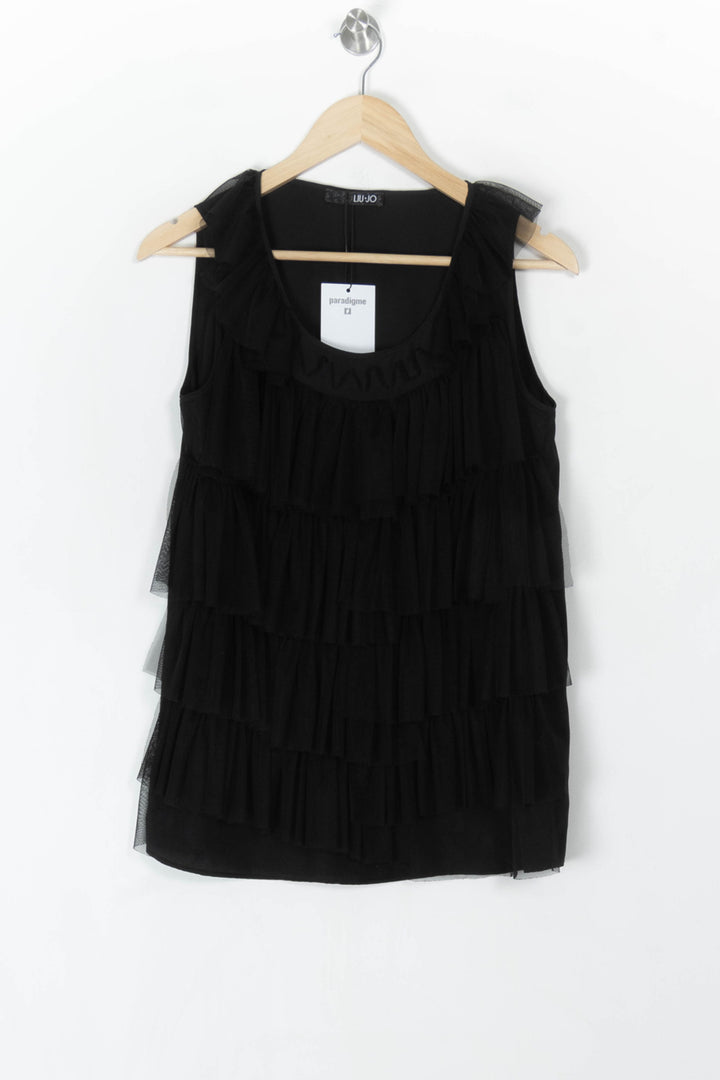 Blouse Sans Manches À Volants Noire - Taille XXXL/46 de la marque Liu Jo | PARAD98687 - Vendu par Paradigme - Image 2