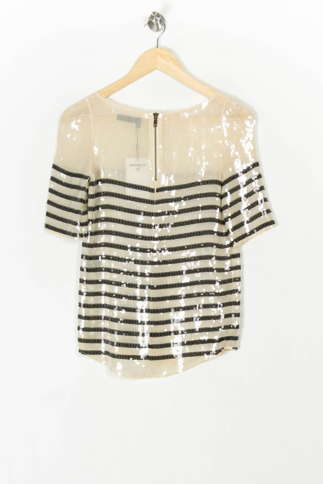 T-shirt à Rayures Beige et Noir - Taille S/36 de la marque The Kooples | PARAD98690 - Vendu par Paradigme - Image 5