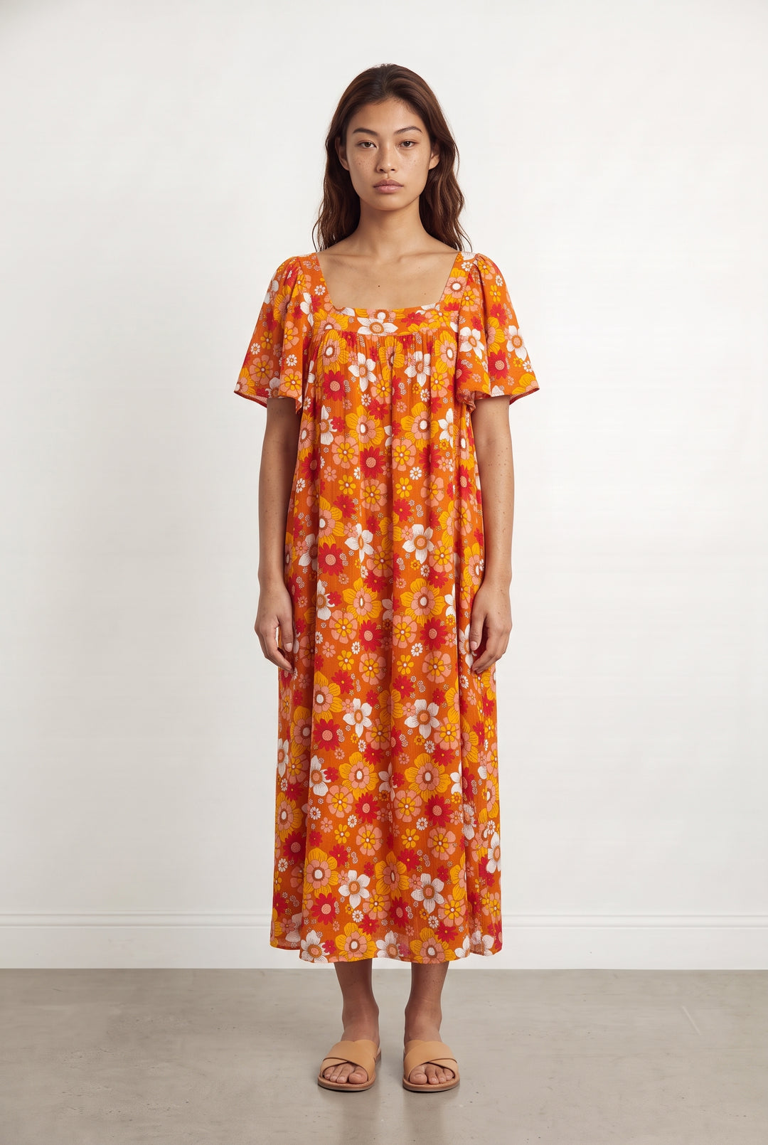 Robe Longue Orange et Rouge - Taille S/36 de la marque Galeries Lafayette | PARAD98712 - Vendu par Paradigme - Image 1