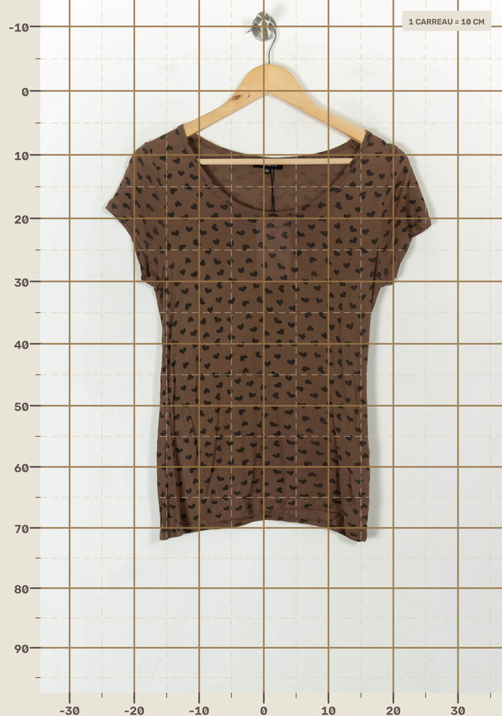 Tee-shirt Marron et Noir - Taille L/40 de la marque Caroll | PARAD98748 - Vendu par Paradigme - Image 4