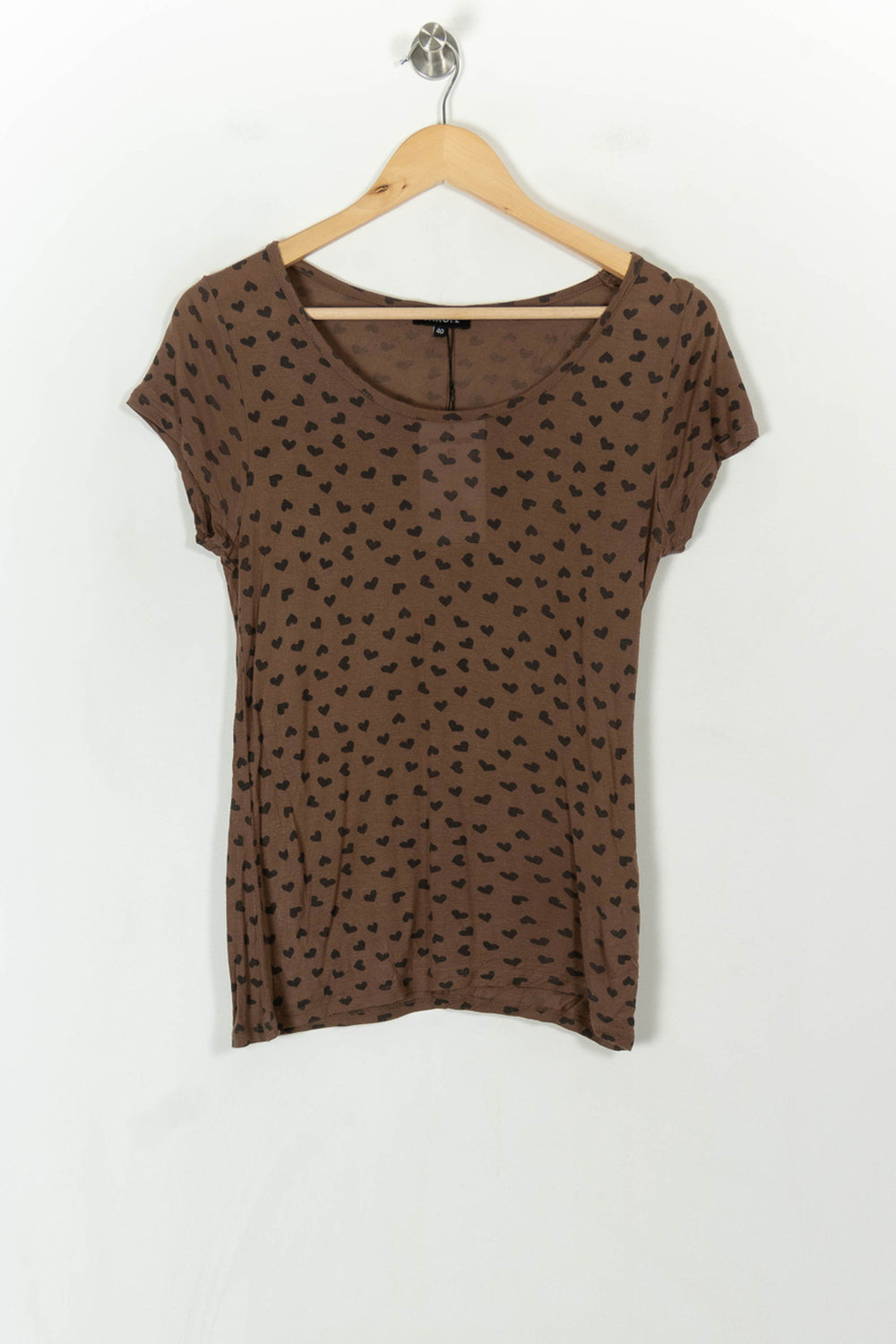 Tee-shirt Marron et Noir - Taille L/40 de la marque Caroll | PARAD98748 - Vendu par Paradigme - Image 2