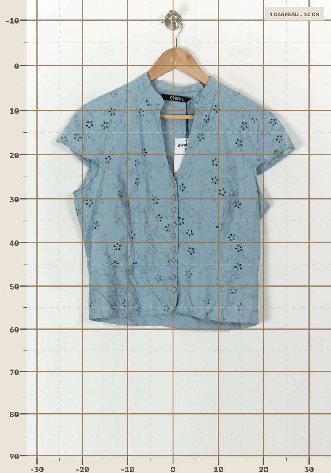 Blouse Bleue - Taille XXL/44 de la marque Caroll | PARAD98749 - Vendu par Paradigme - Image 4