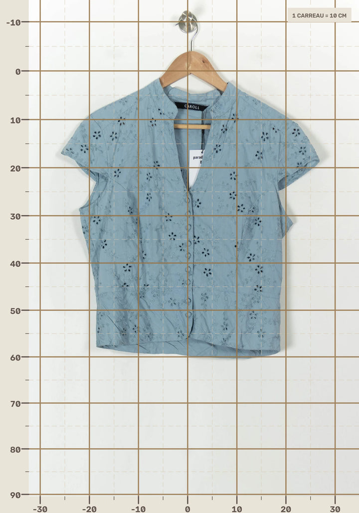 Blouse Bleue - Taille XXL/44 de la marque Caroll | PARAD98749 - Vendu par Paradigme - Image 4