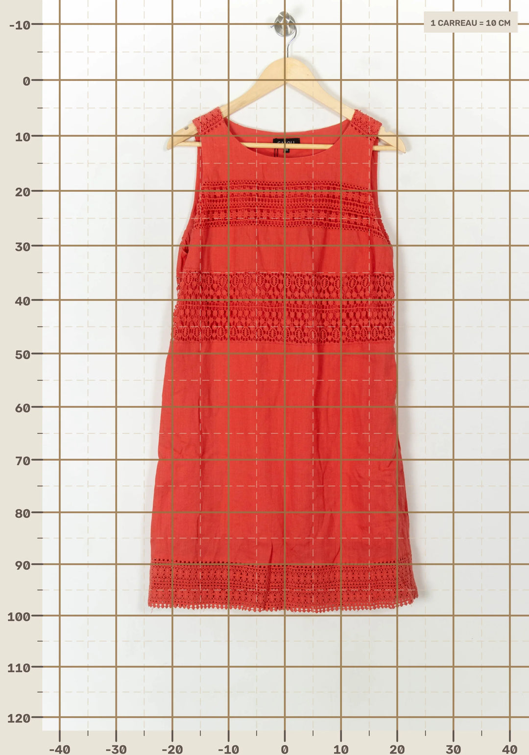 Robe Sans Manches Rouge - Taille XXL/44 de la marque Caroll | PARAD98750 - Vendu par Paradigme - Image 4