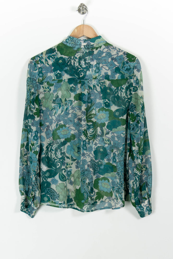Chemise Fleurie Verte et Bleue - Taille L/40 de la marque Sud express | PARAD98806 - Vendu par Paradigme - Image 4