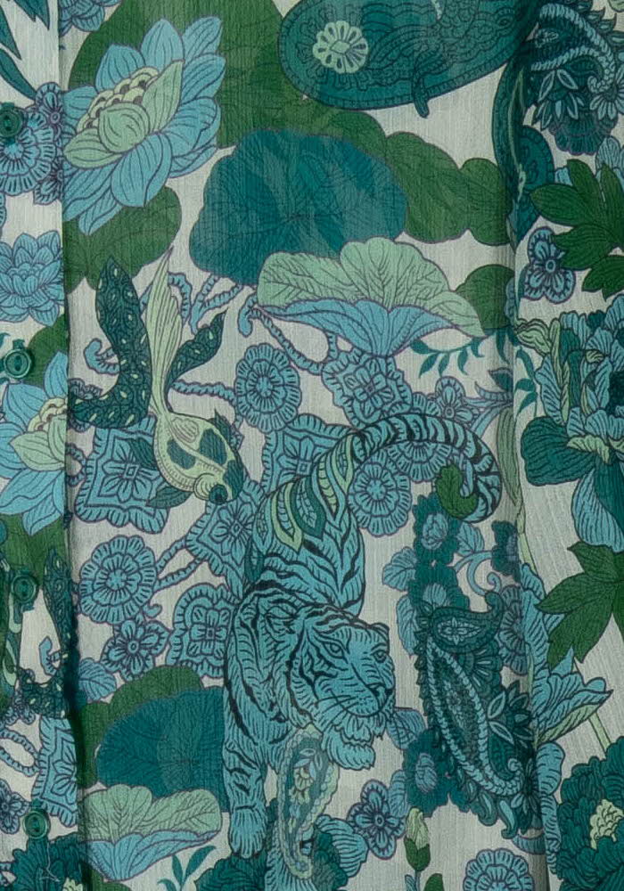 Chemise Fleurie Verte et Bleue - Taille L/40 de la marque Sud express | PARAD98806 - Vendu par Paradigme - Image 3
