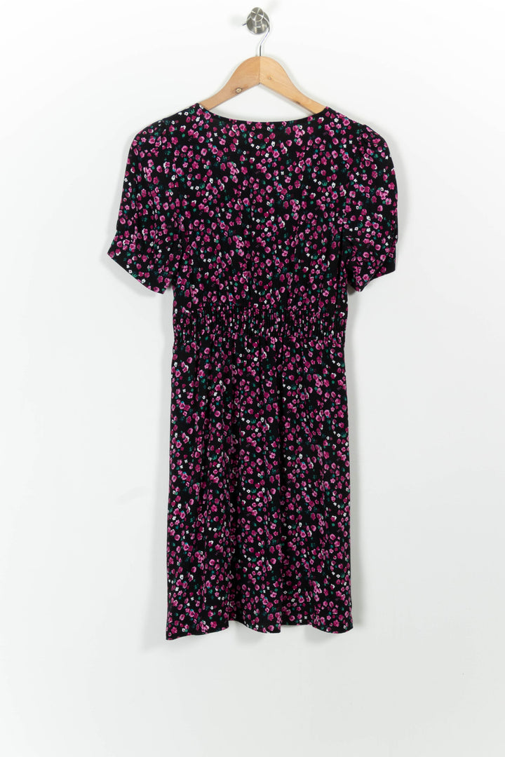 Robe Fleurie Noire et Rose - Taille S/36 de la marque La Fée Maraboutée | PARAD98818 - Vendu par Paradigme - Image 4