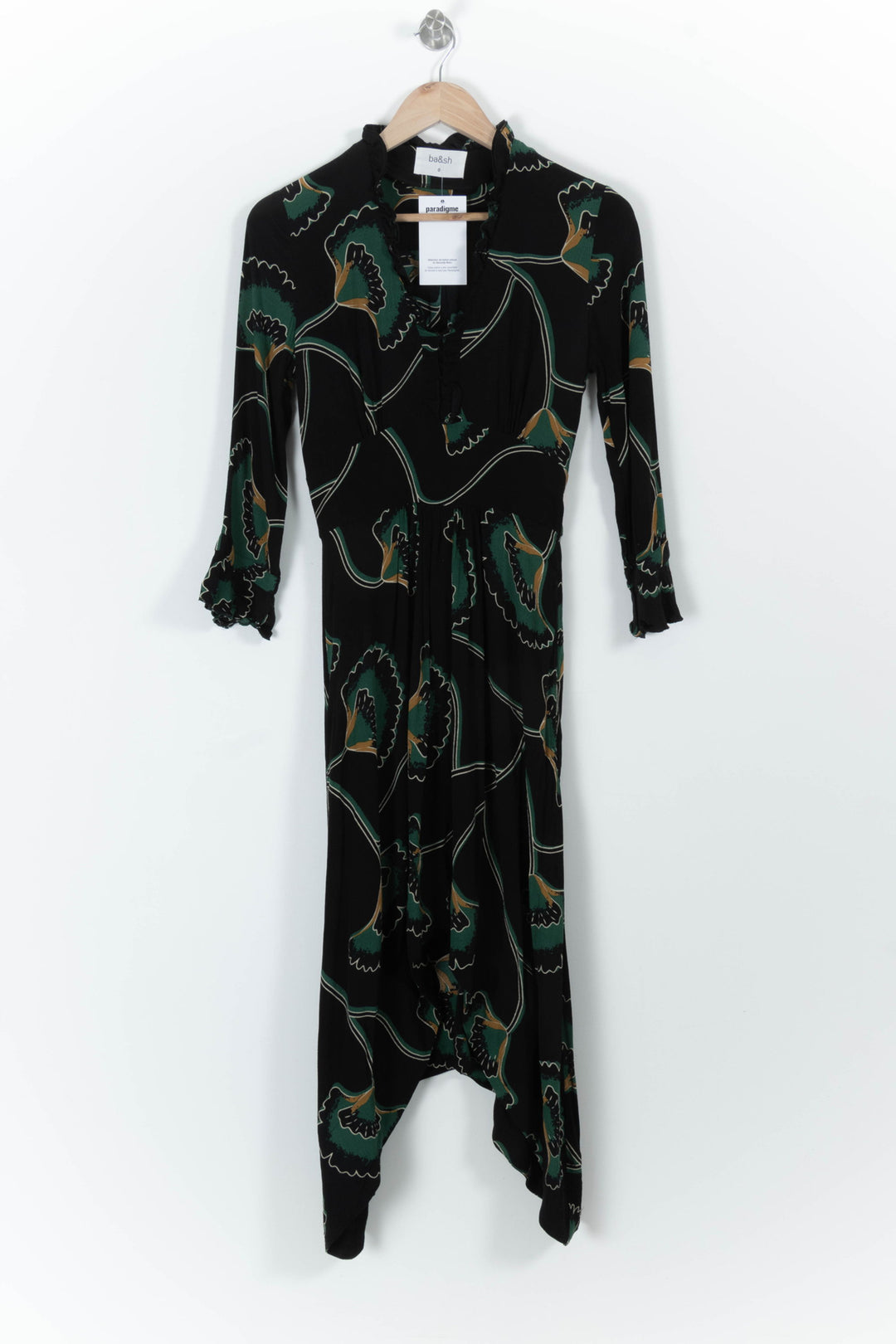 Robe Longue Noire et Verte - Taille XS/34 de la marque ba&sh | PARAD98849 - Vendu par Paradigme - Image 2