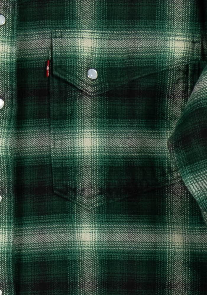 Chemise À Carreaux Verte et Blanche - Taille M/38 de la marque Levi's | PARAD98853 - Vendu par Paradigme - Image 3