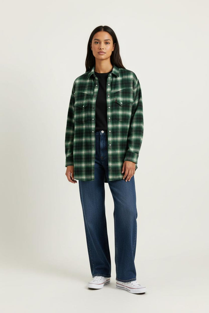 Chemise À Carreaux Verte et Blanche - Taille M/38 de la marque Levi's | PARAD98853 - Vendu par Paradigme - Image 1