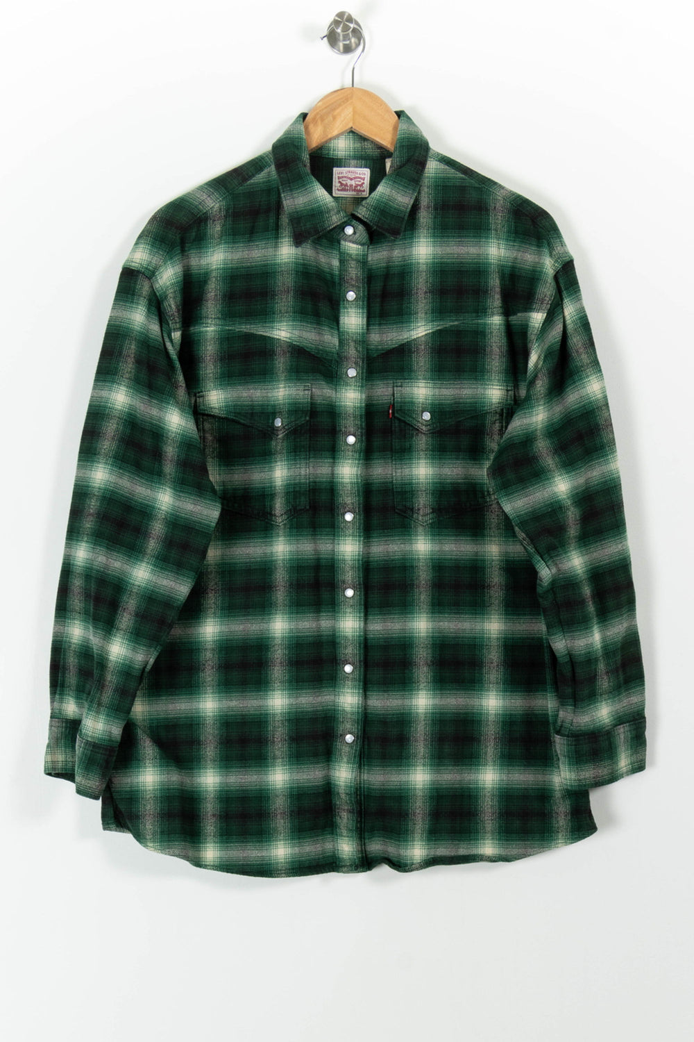 Chemise À Carreaux Verte et Blanche - Taille M/38 de la marque Levi's | PARAD98853 - Vendu par Paradigme - Image 2