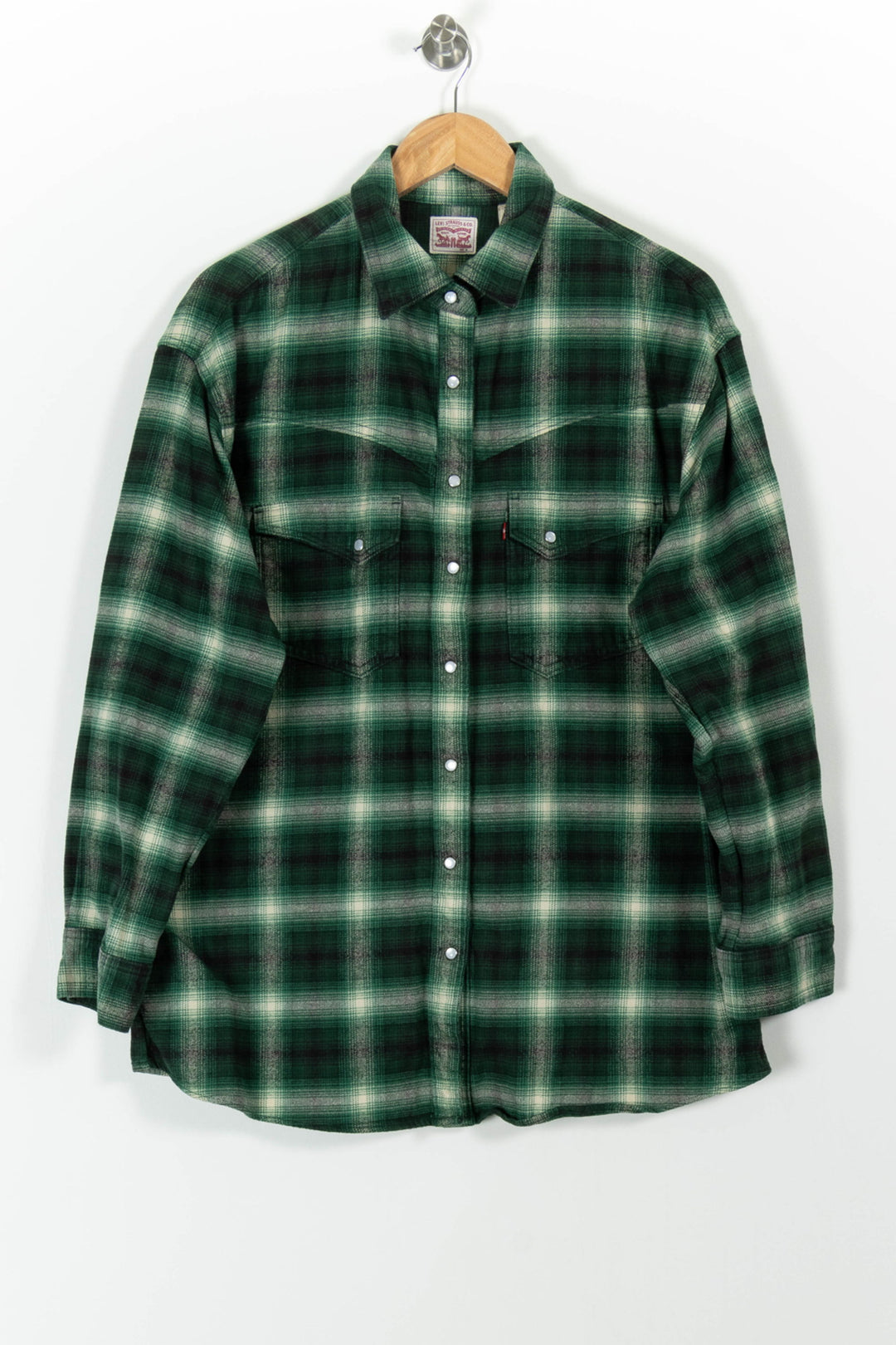 Chemise À Carreaux Verte et Blanche - Taille M/38 de la marque Levi's | PARAD98853 - Vendu par Paradigme - Image 2