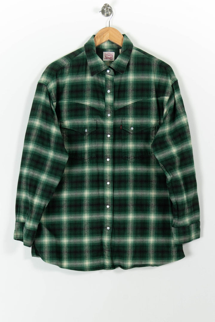 Chemise À Carreaux Verte et Blanche - Taille M/38 de la marque Levi's | PARAD98853 - Vendu par Paradigme - Image 2