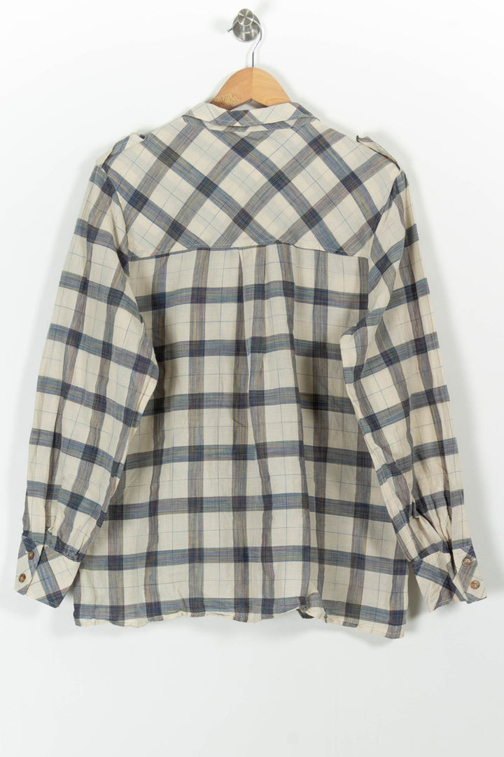 Chemise à Carreaux Beige et Bleu - Taille XXL/44 de la marque Sézane | PARAD98854 - Vendu par Paradigme - Image 4