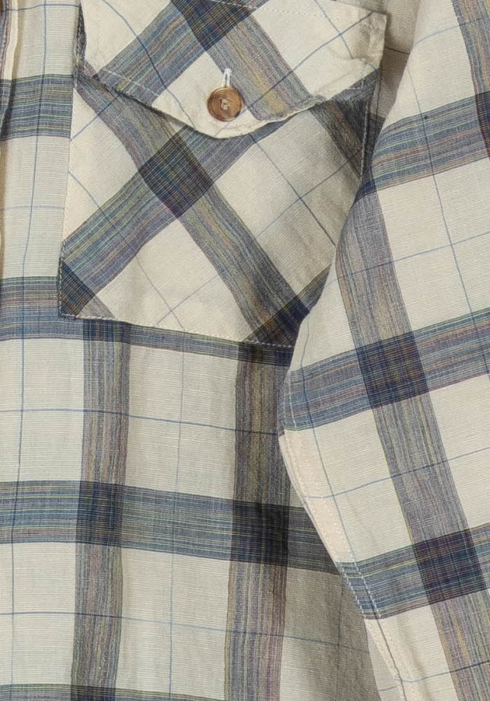 Chemise à Carreaux Beige et Bleu - Taille XXL/44 de la marque Sézane | PARAD98854 - Vendu par Paradigme - Image 3