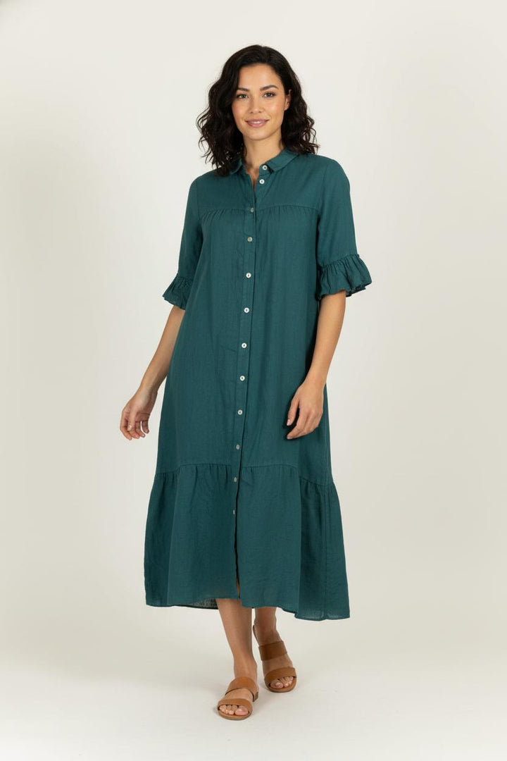 Robe Chemise Verte - Taille M/38 de la marque La Fée Maraboutée | PARAD98856 - Vendu par Paradigme - Image 1