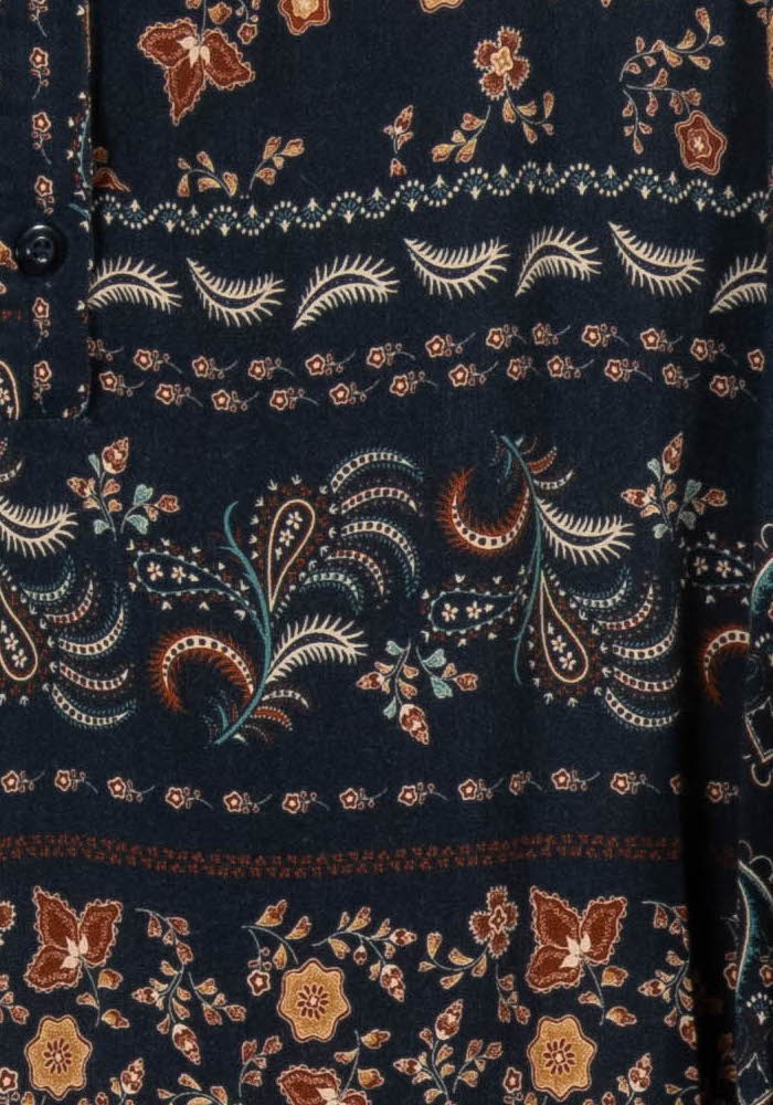 Robe Courte Bleu Marine et Marron - Taille XL/42 de la marque La Fée Maraboutée | PARAD98867 - Vendu par Paradigme - Image 3