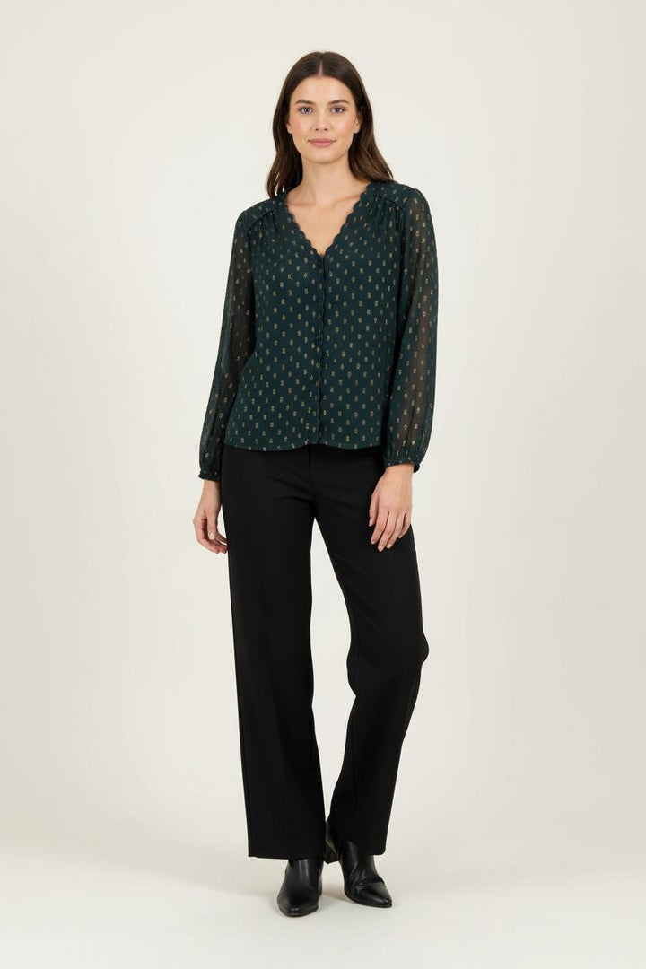 Blouse Verte et Dorée - Taille M/38 de la marque Grace & Mila | PARAD98868 - Vendu par Paradigme - Image 1