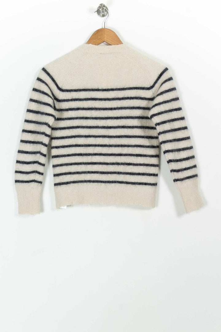 Pull Rayé Beige et Noir - Taille XS/34 de la marque Caroll | PARAD98878 - Vendu par Paradigme - Image 4