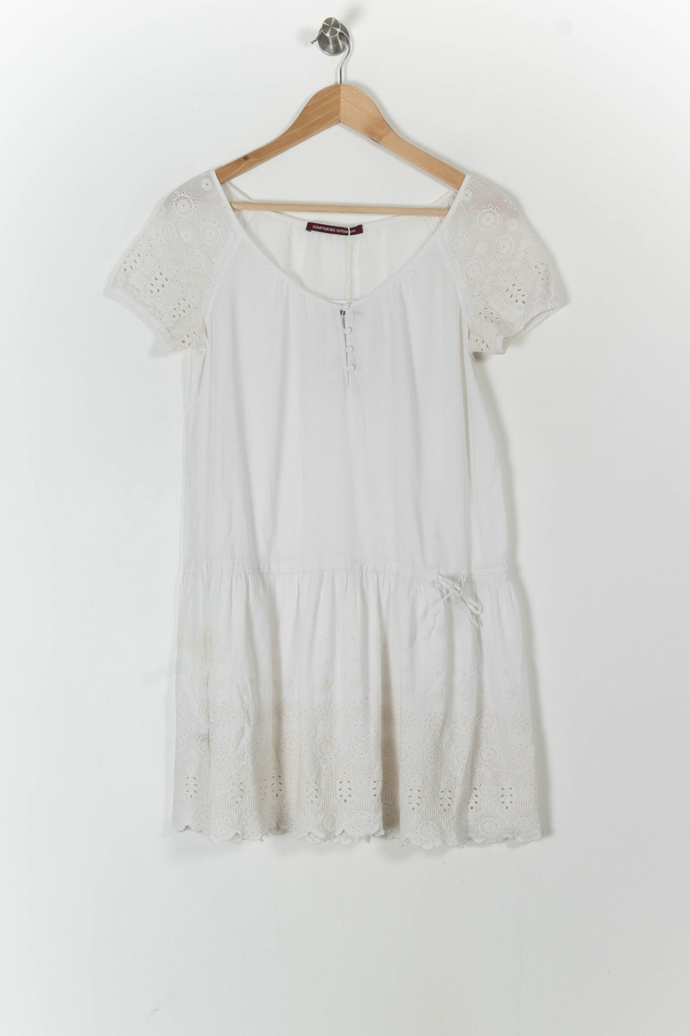 Robe Brodée Blanche - Taille M/38 de la marque Comptoir des Cotonniers | PARAD98890 - Vendu par Paradigme - Image 2