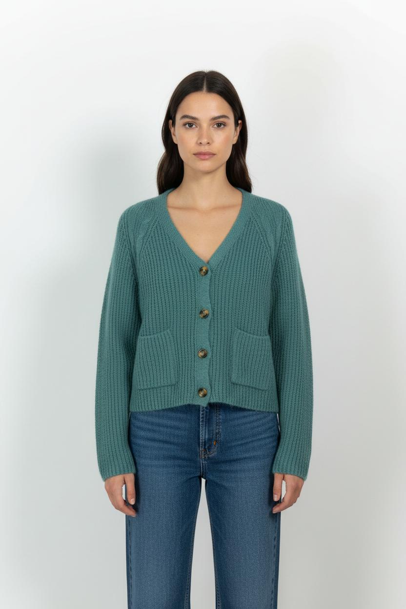Cardigan Vert - Taille M/38 de la marque La Fée Maraboutée | PARAD98895 - Vendu par Paradigme - Image 1