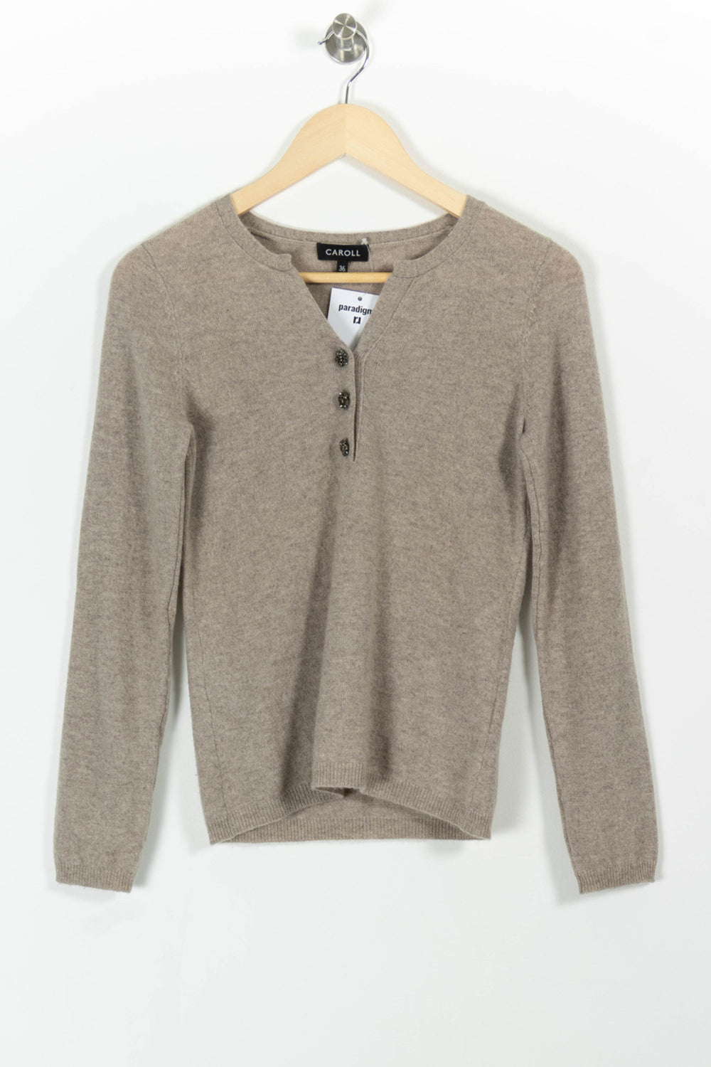 Pull Beige - Taille S/36 de la marque Caroll | PARAD98902 - Vendu par Paradigme - Image 2