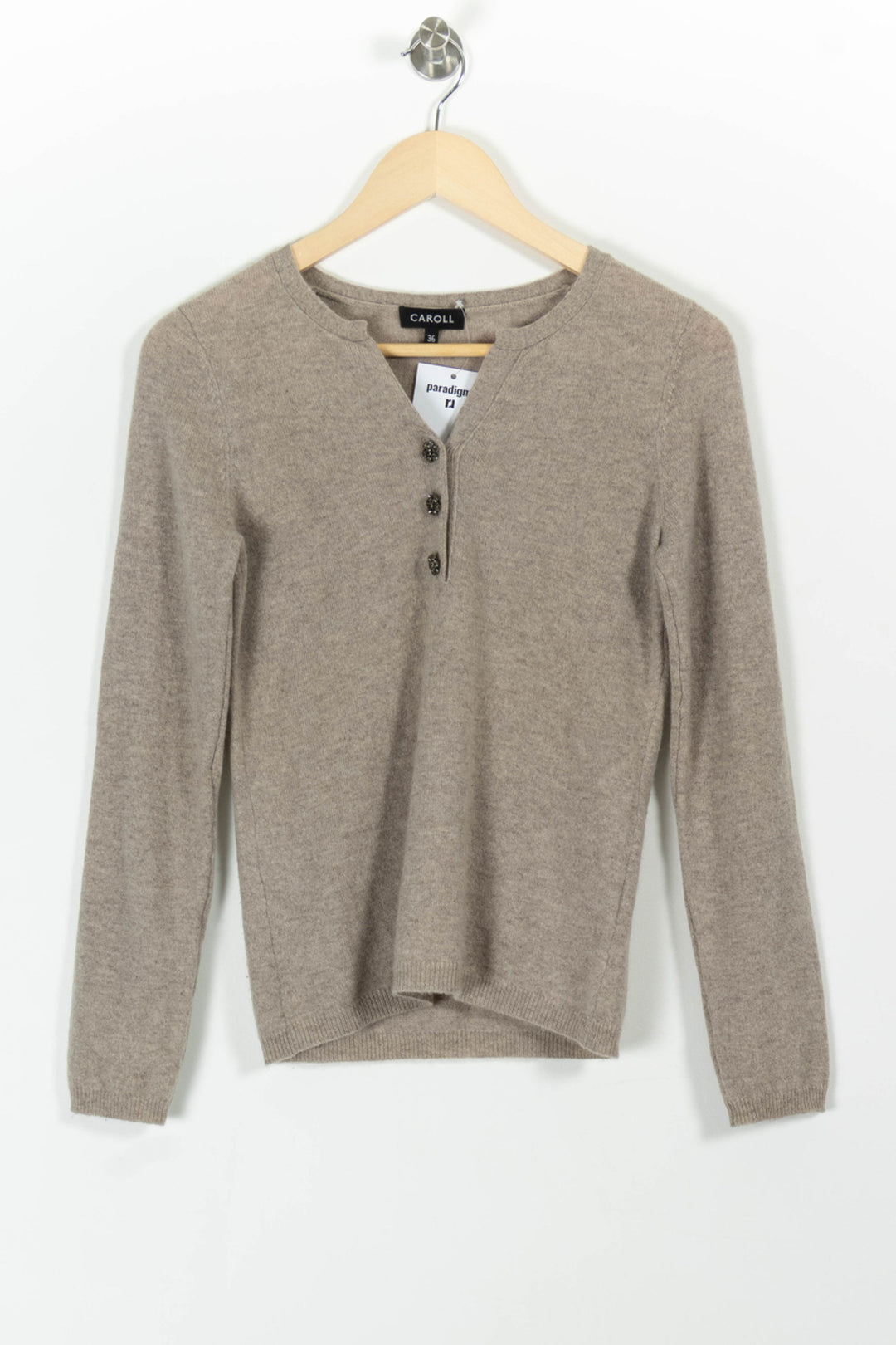 Pull Beige - Taille S/36 de la marque Caroll | PARAD98902 - Vendu par Paradigme - Image 2