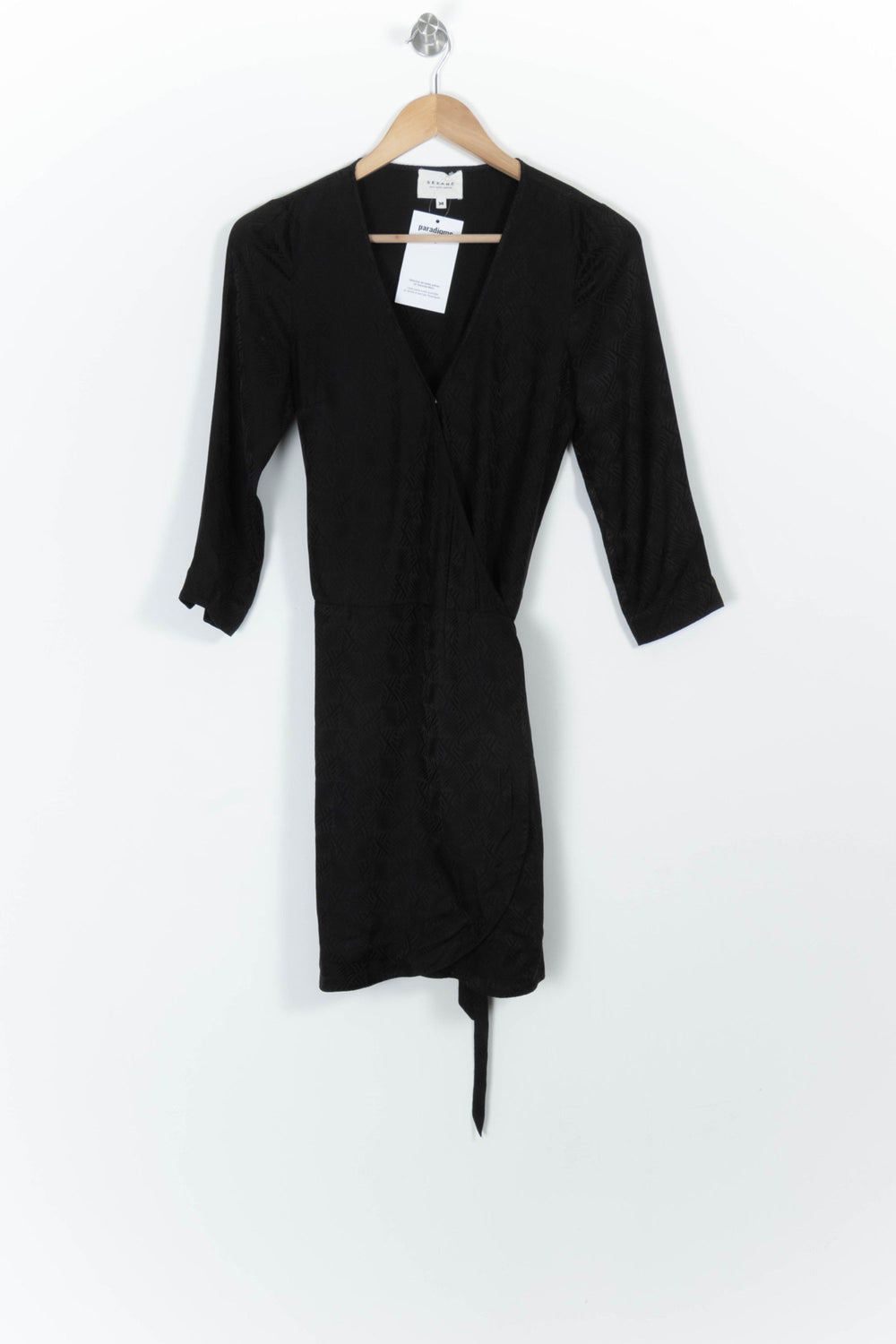 Robe Portefeuille Noire - Taille S/36 de la marque Sézane | PARAD98904 - Vendu par Paradigme - Image 2