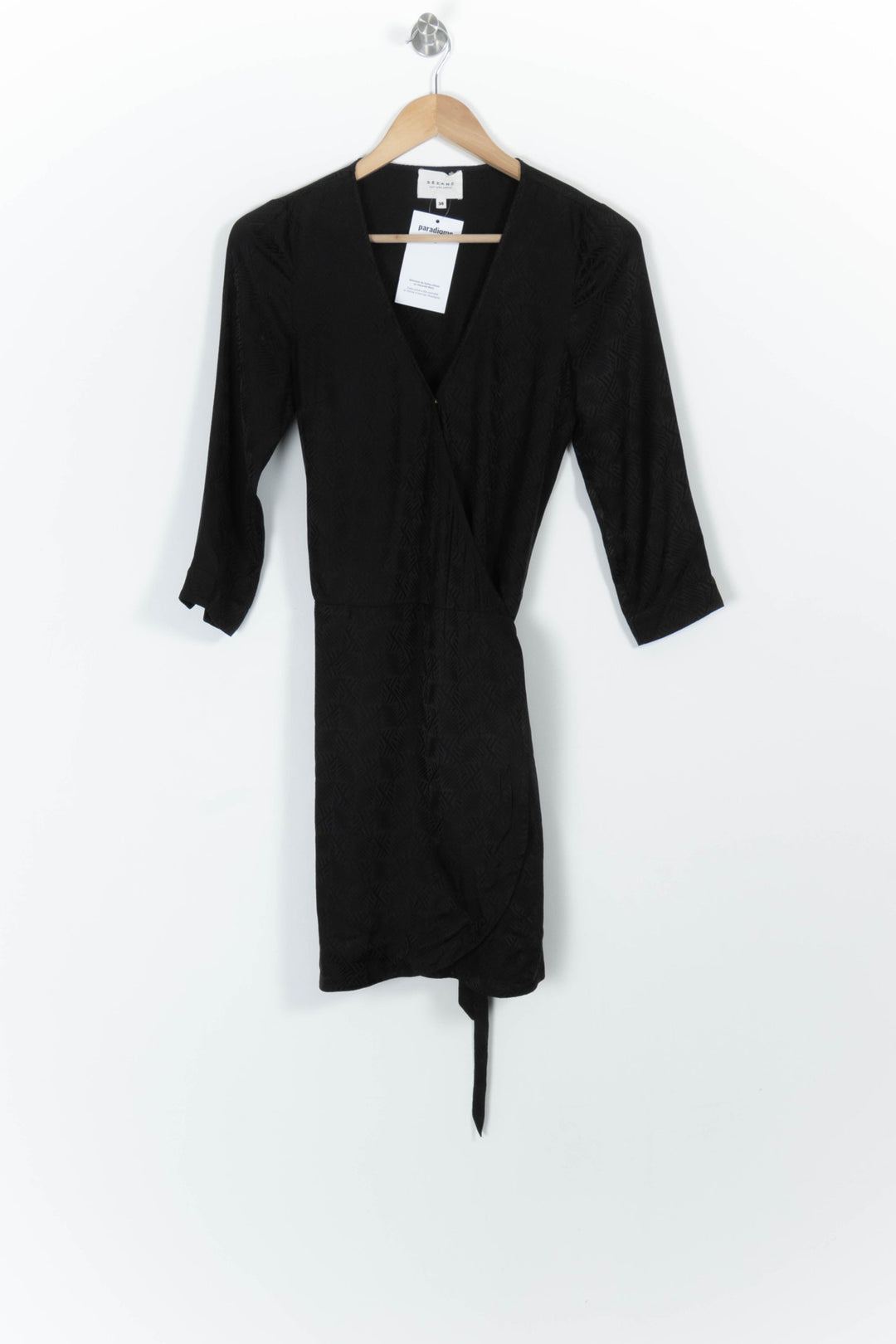 Robe Portefeuille Noire - Taille S/36 de la marque Sézane | PARAD98904 - Vendu par Paradigme - Image 2