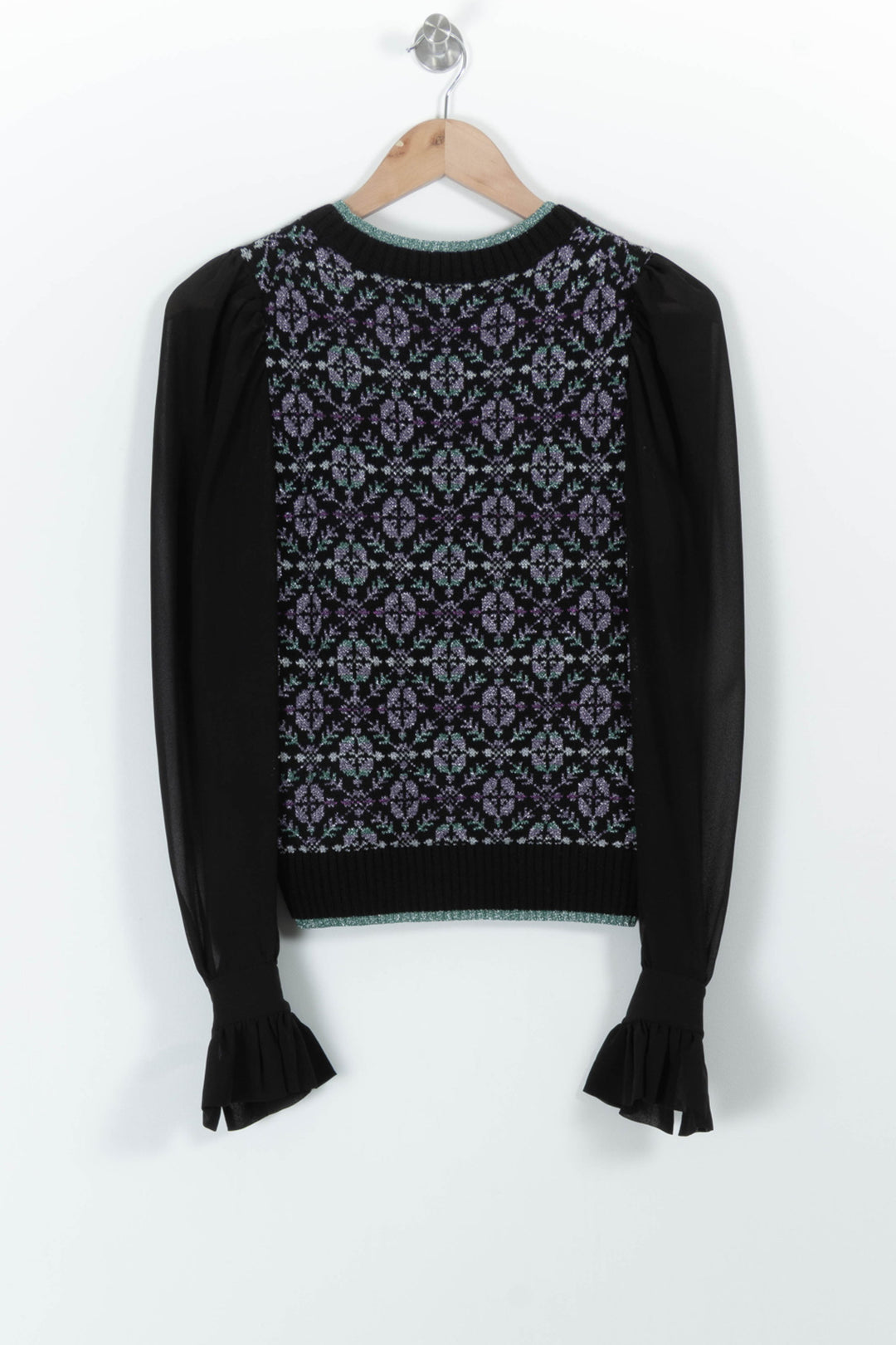 Pull Noir et Violet - Taille S/36 de la marque Maje | PARAD98909 - Vendu par Paradigme - Image 4