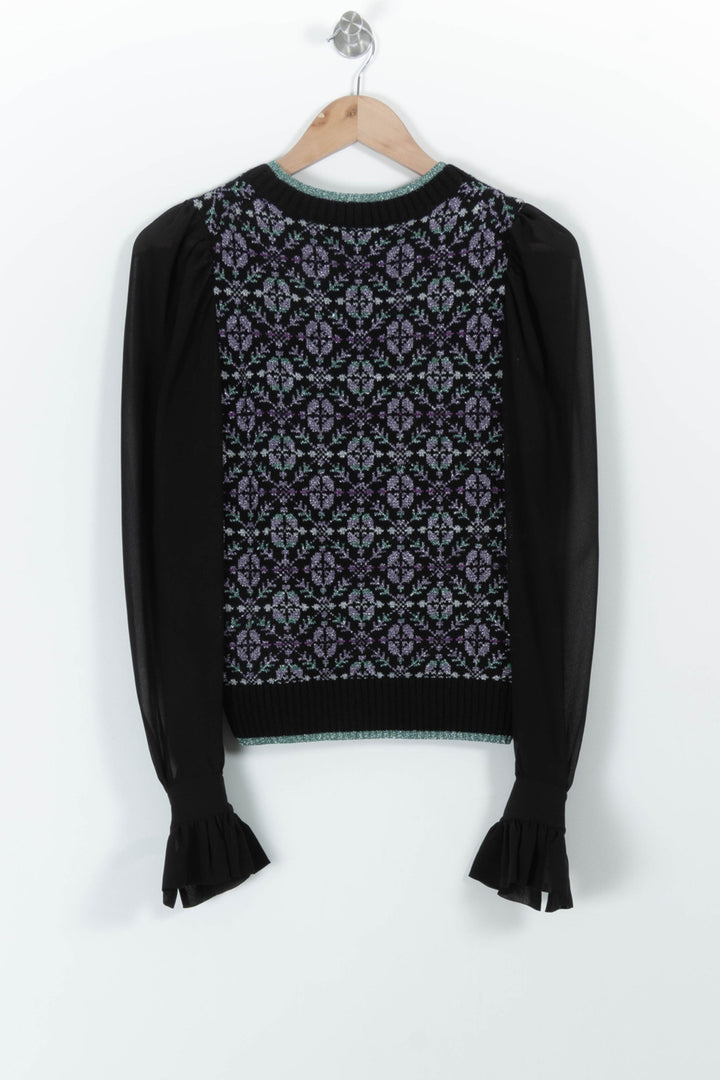 Pull Noir et Violet - Taille S/36 de la marque Maje | PARAD98909 - Vendu par Paradigme - Image 4