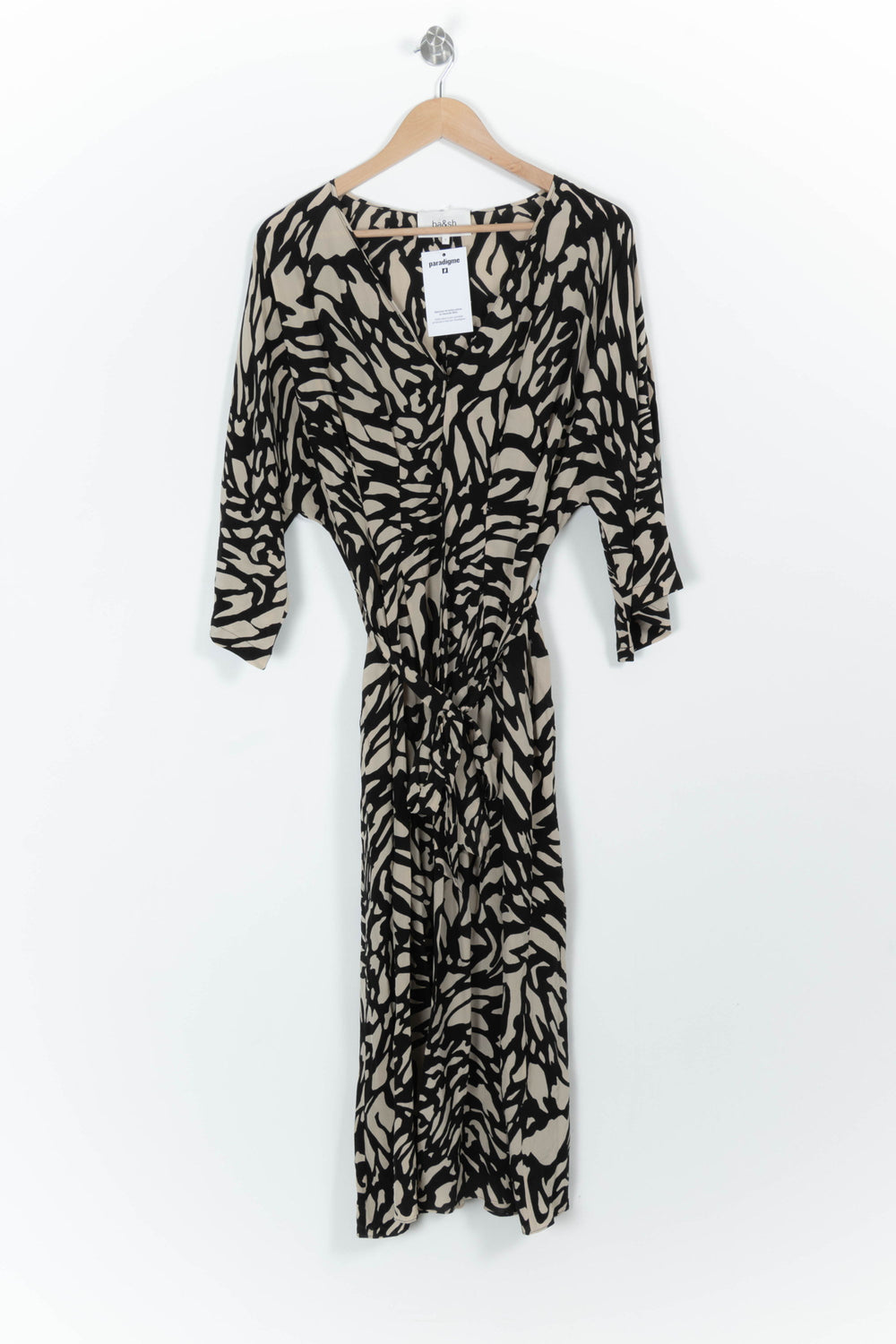Robe longue noire et beige - Taille S/36 de la marque ba&sh | PARAD98922 - Vendu par Paradigme - Image 2