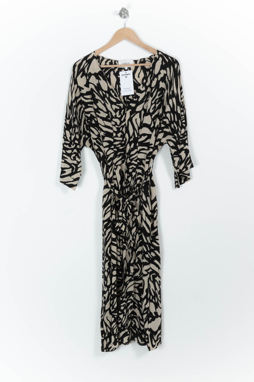 Robe longue noire et beige - Taille S/36 de la marque ba&sh | PARAD98922 - Vendu par Paradigme - Image 2