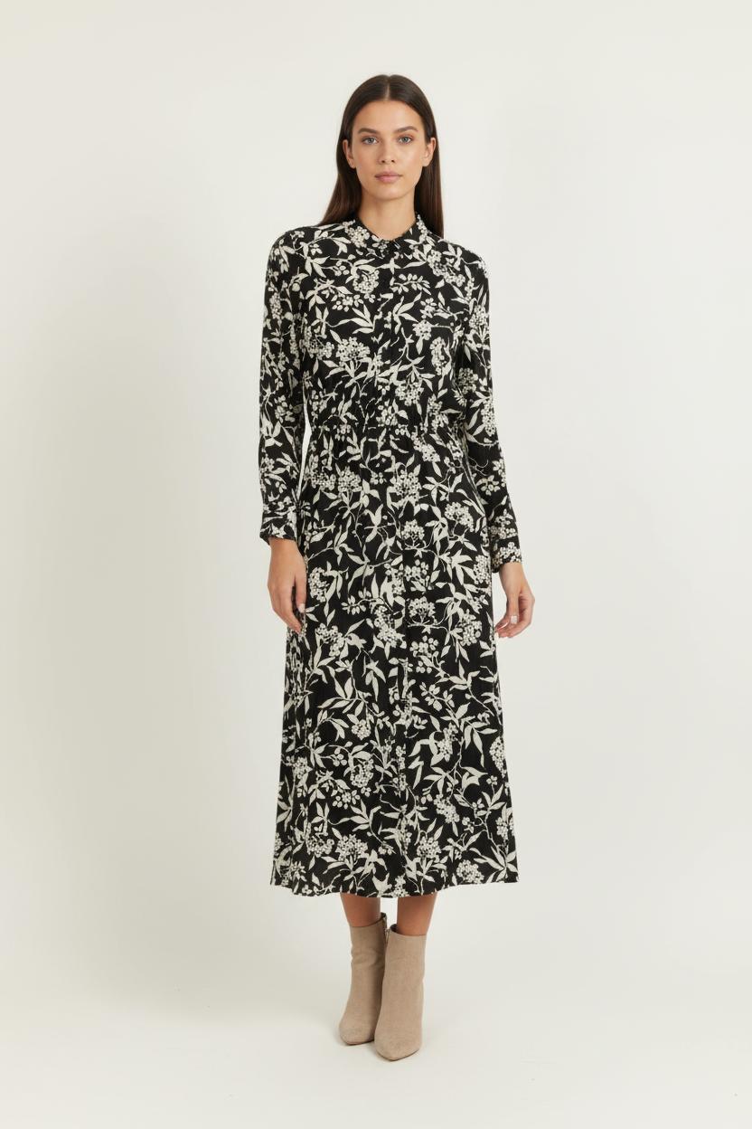 Robe longue noire et blanche - Taille S/36 de la marque ba&sh | PARAD98925 - Vendu par Paradigme - Image 1