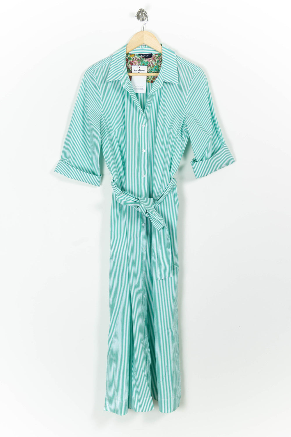 Robe chemise verte - Taille L/40 de la marque Caroll | PARAD98937 - Vendu par Paradigme - Image 2