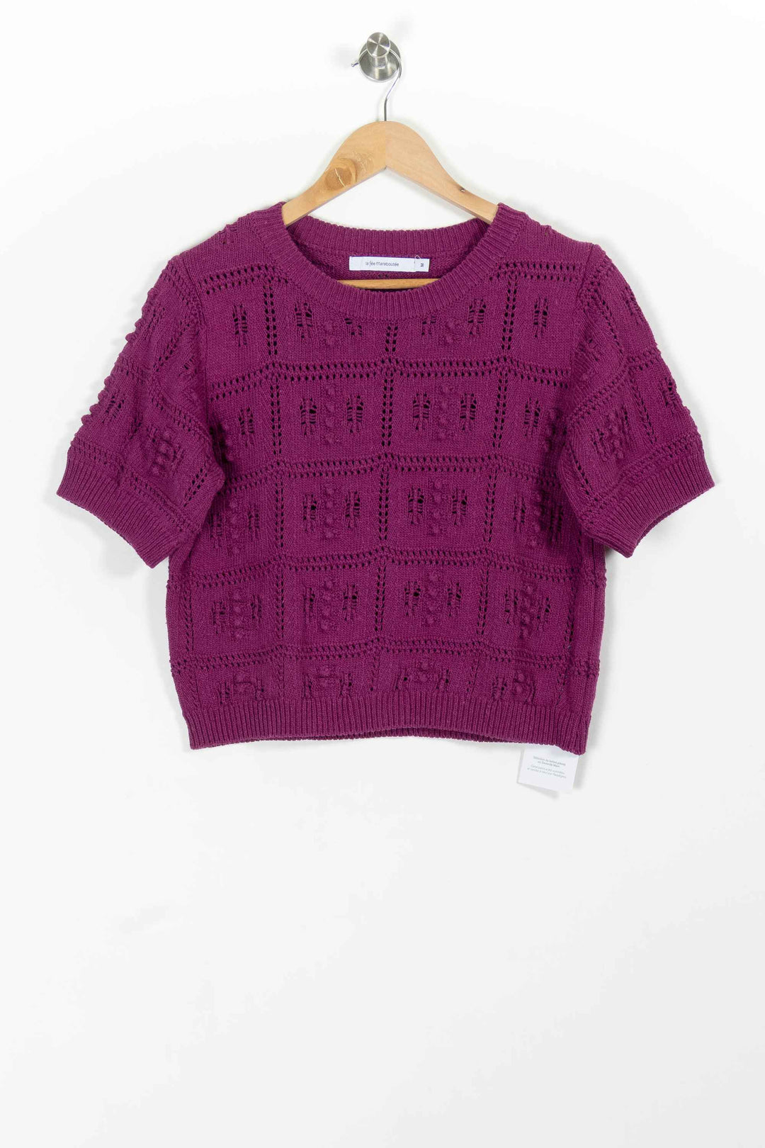 Pull Violet - Taille M/38 de la marque La Fée Maraboutée | PARAD98945 - Vendu par Paradigme - Image 2