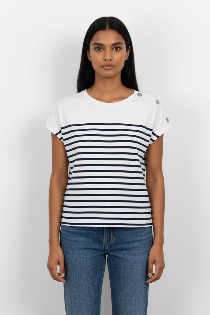 Marinière Blanche et Bleue - Taille L/40 de la marque La Fée Maraboutée | PARAD98971 - Vendu par Paradigme - Image 1