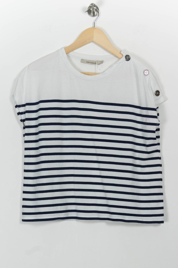 Marinière Blanche et Bleue - Taille L/40 de la marque La Fée Maraboutée | PARAD98971 - Vendu par Paradigme - Image 2